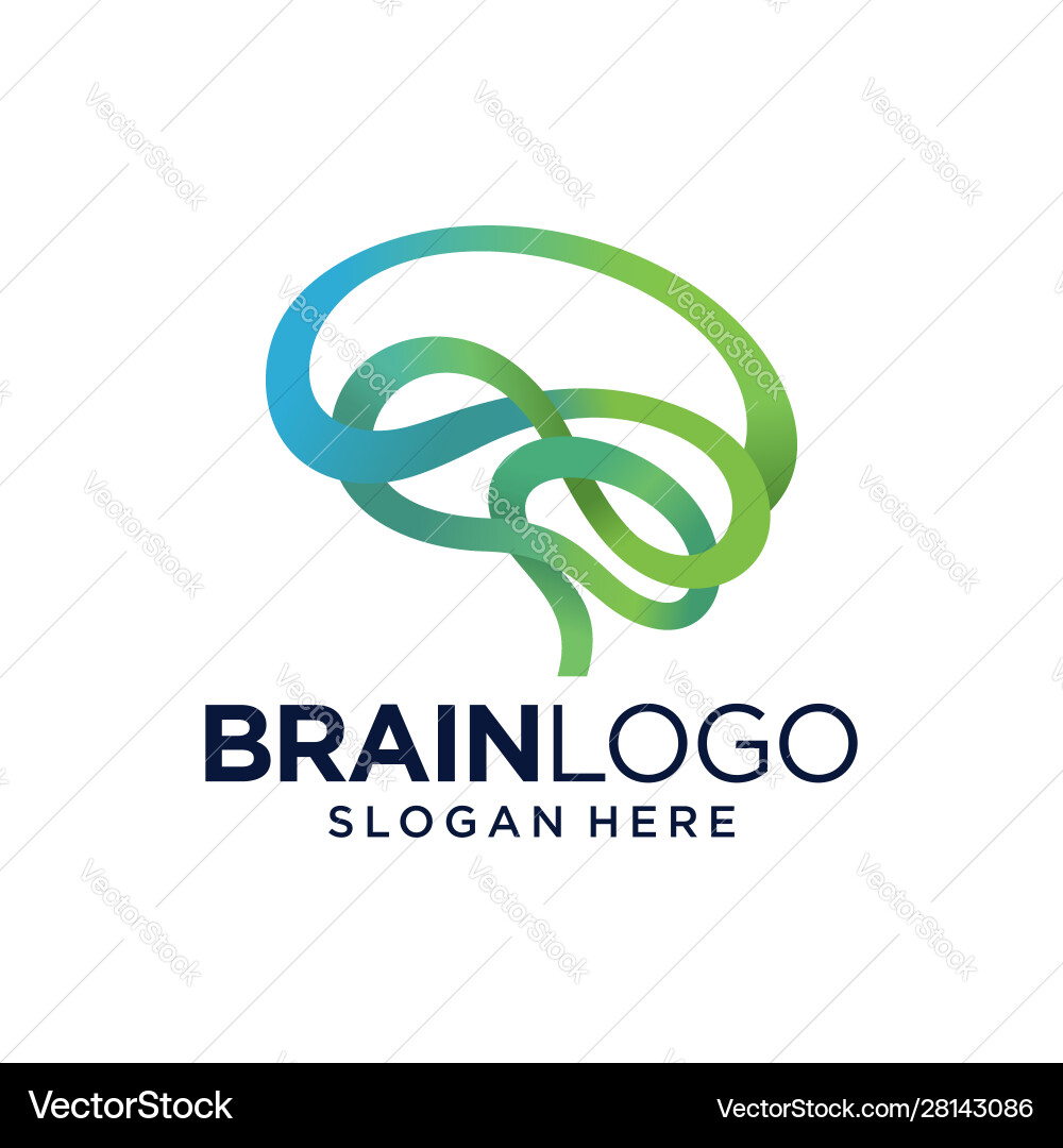 Brain logo design template Royalty Free Vector Image