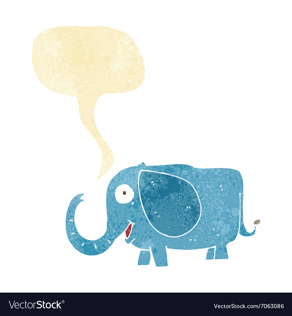 Cartoon baby elephant with speech bubble Vector Image