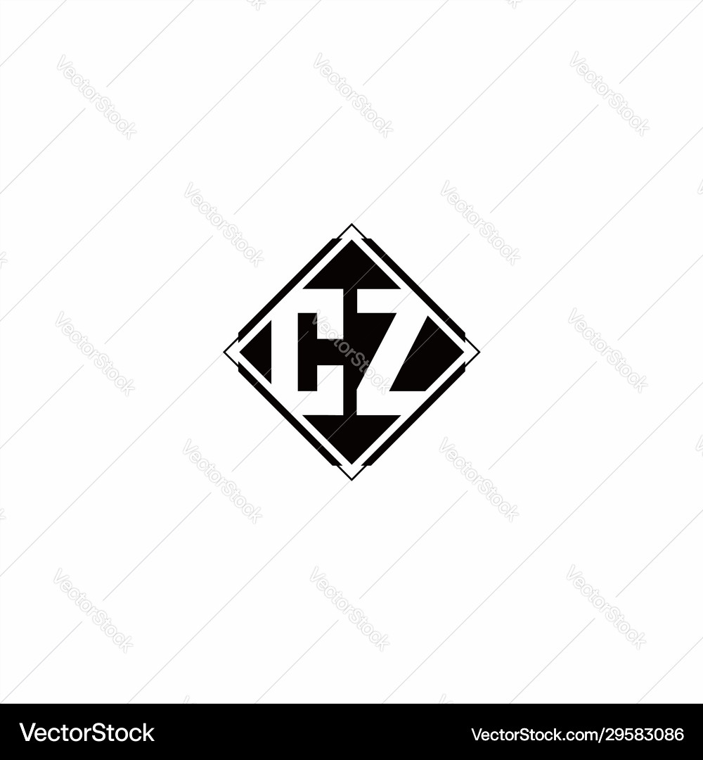 Monogram logo design with diamond square shape Vector Image
