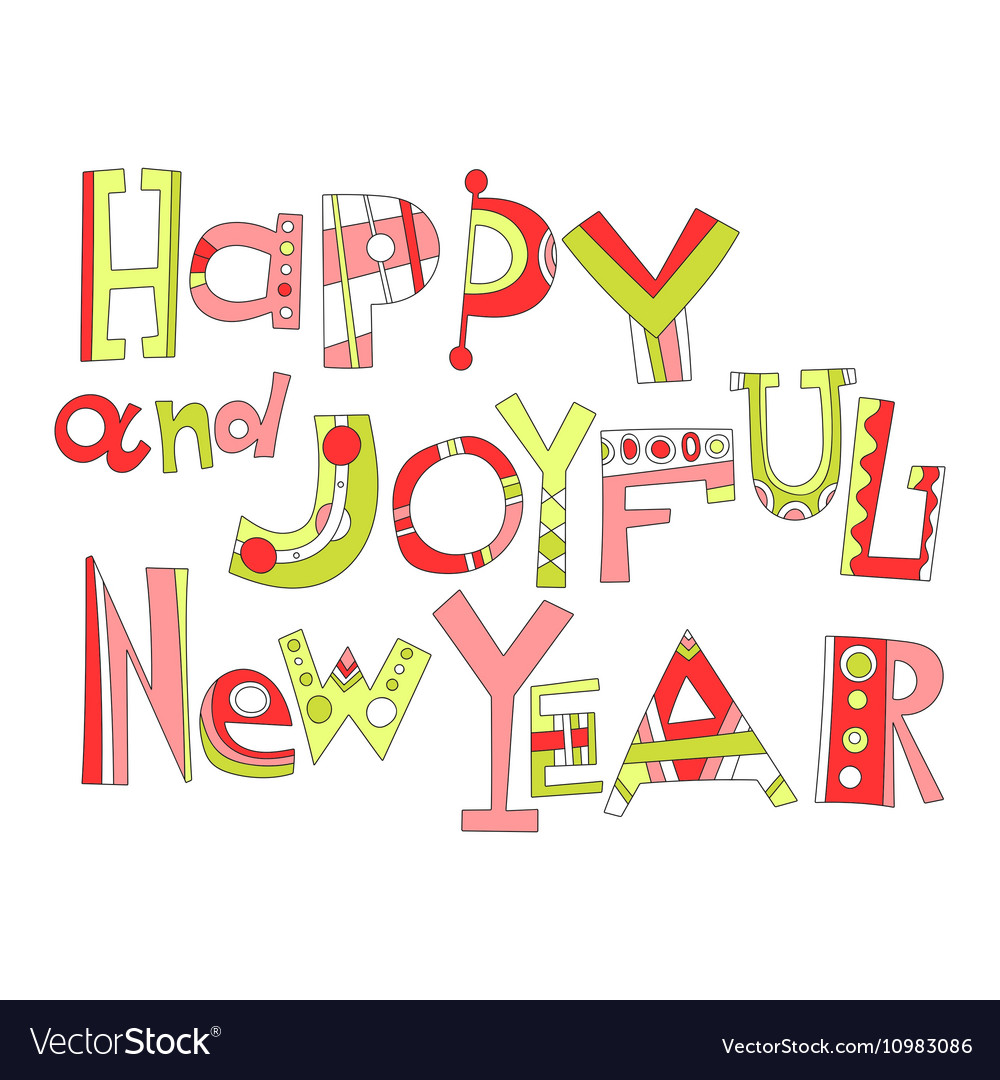 New year greetings decorative lettering