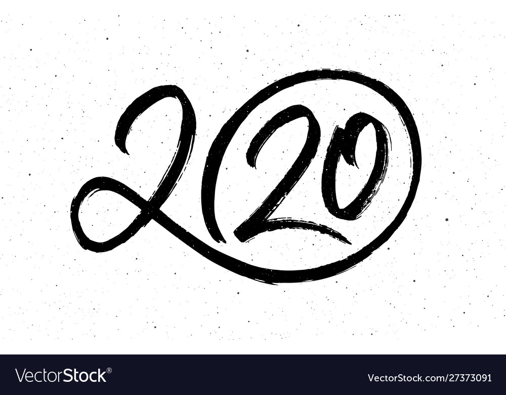 Calligraphy for 2020 new year rat Royalty Free Vector Image