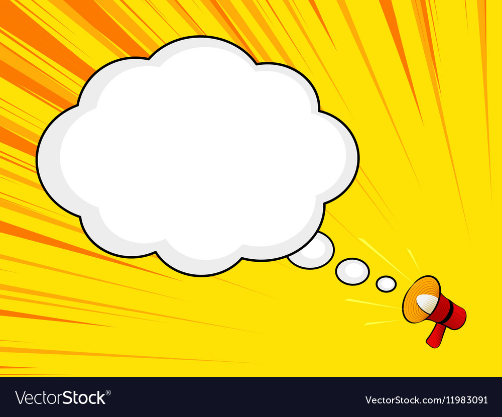 Comic book megaphone announcement speech bubble Vector Image