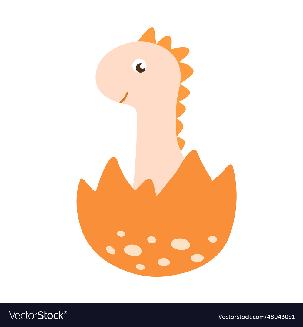 Cute little baby dinosaur in egg colorful Vector Image