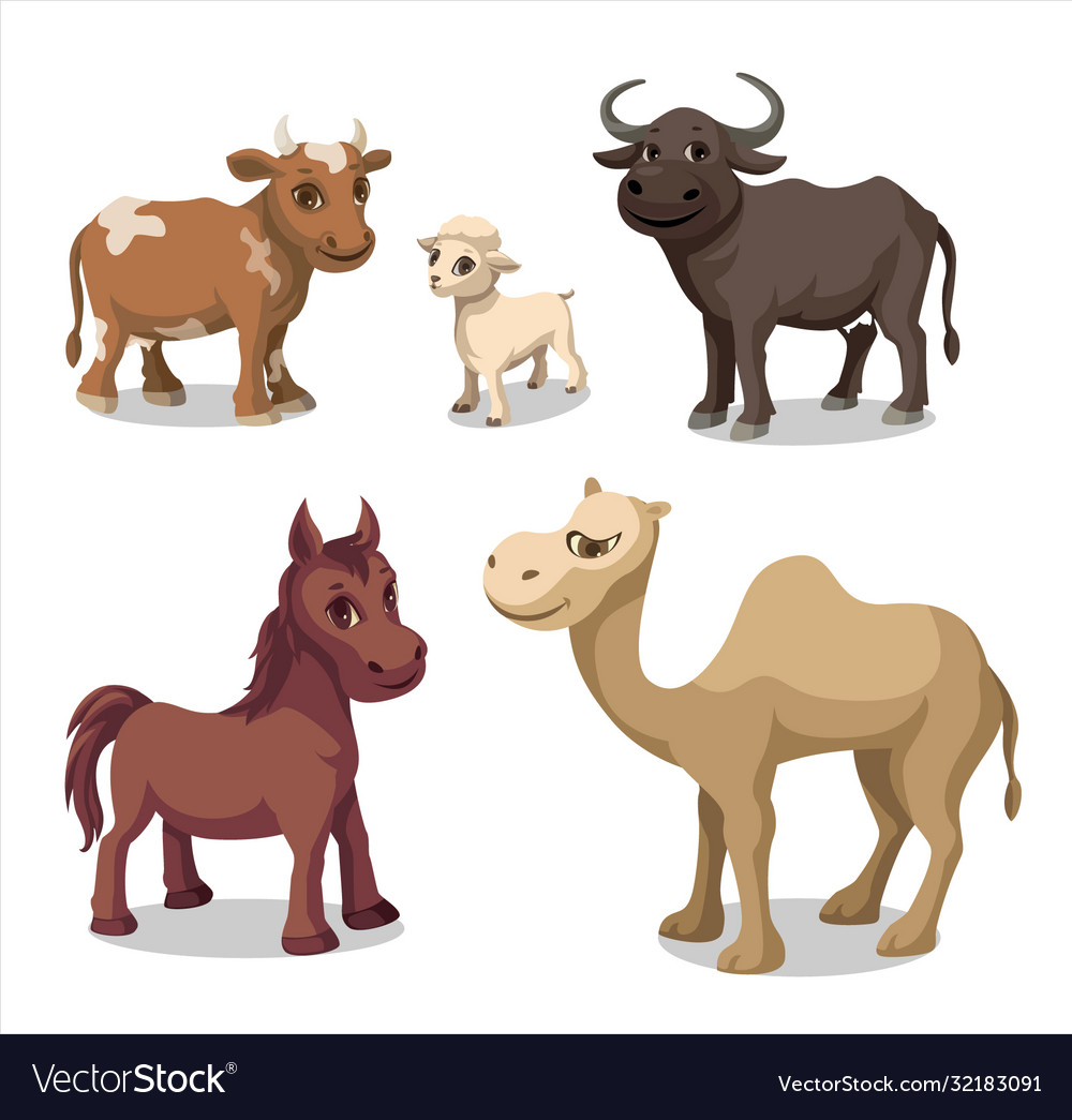 Farm animal set Royalty Free Vector Image - VectorStock