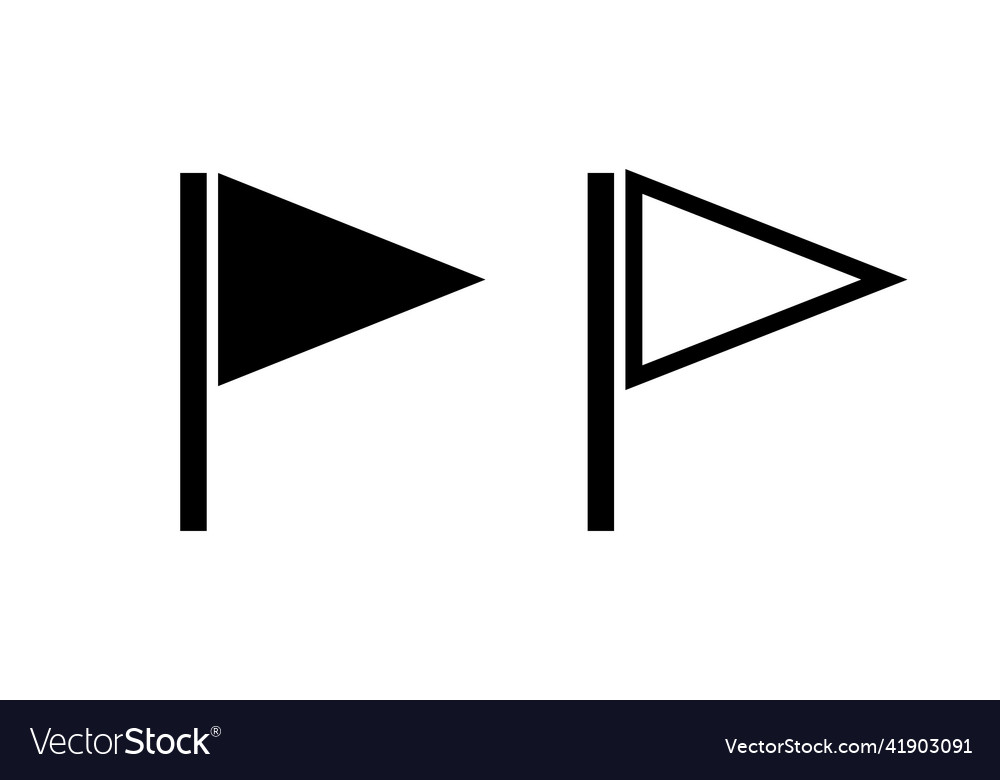 Flag silhouette icon set of pennant