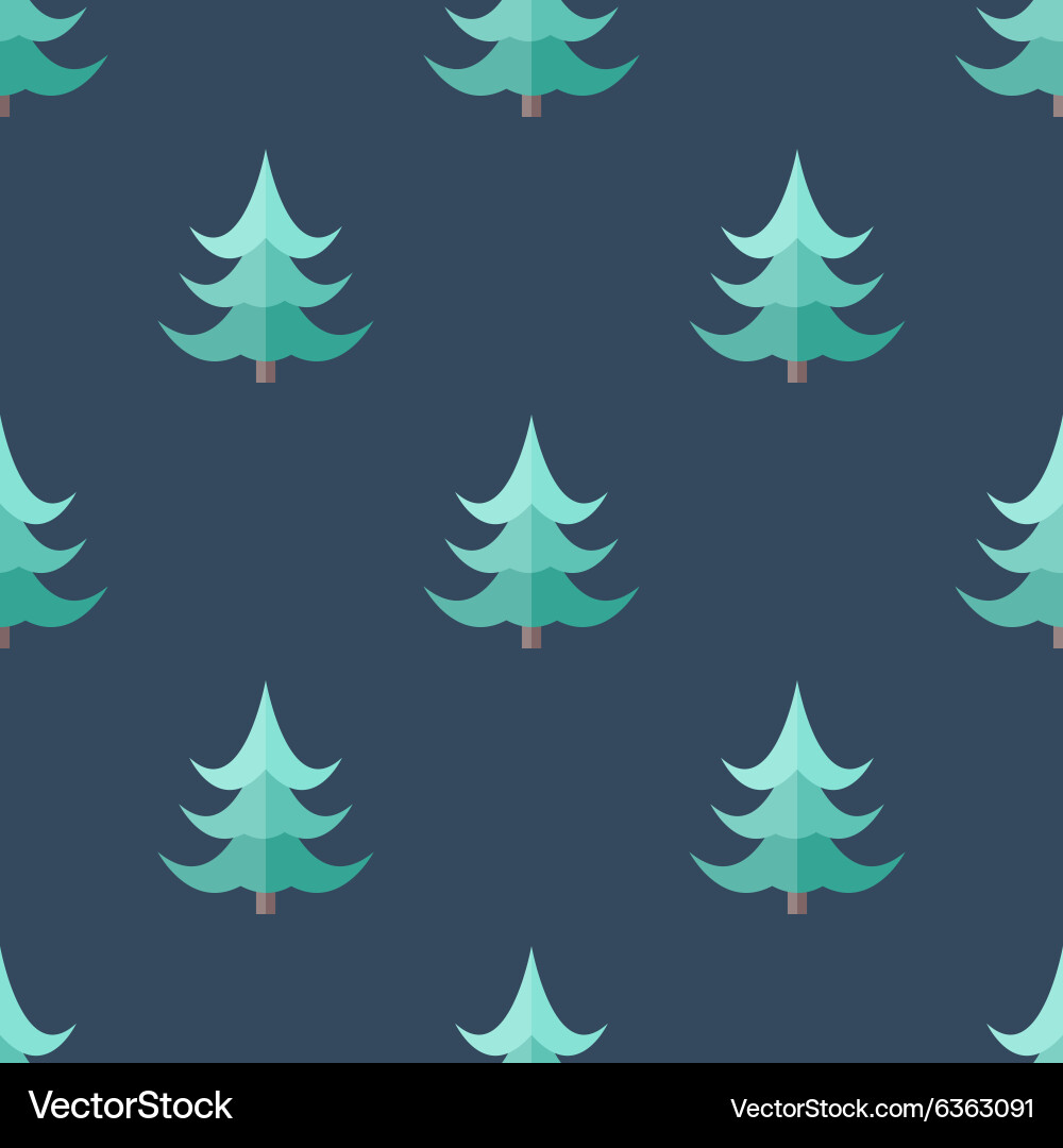 Flat seamless pattern with christmas trees Vector Image