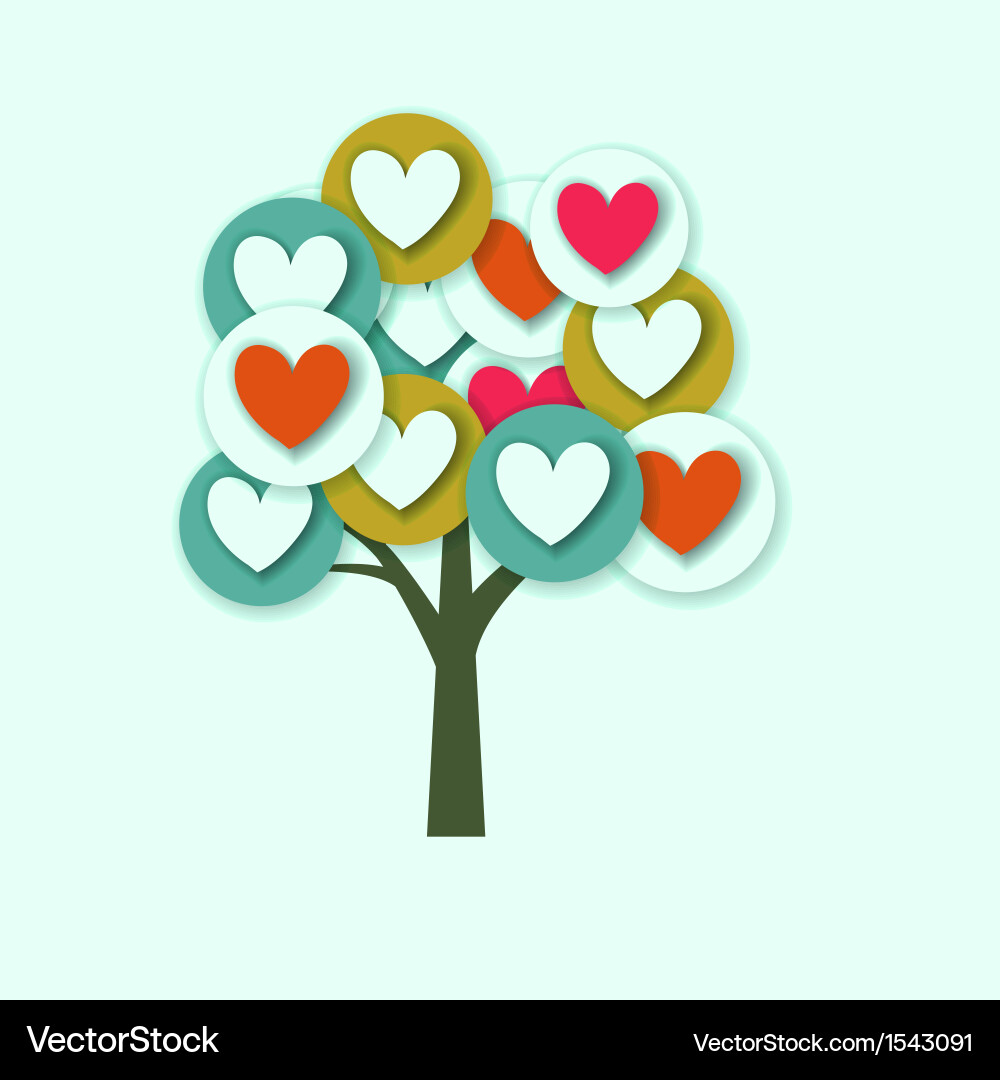 Hearts tree Royalty Free Vector Image - VectorStock
