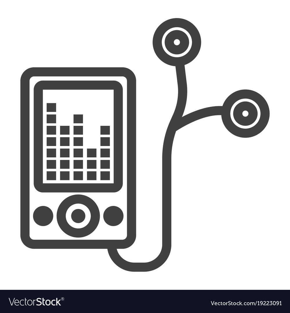 Mp Player Device Line Icon Fitness And Audio Vector Image Mp Player Device Line Icon Fitness And Audio Vector Image