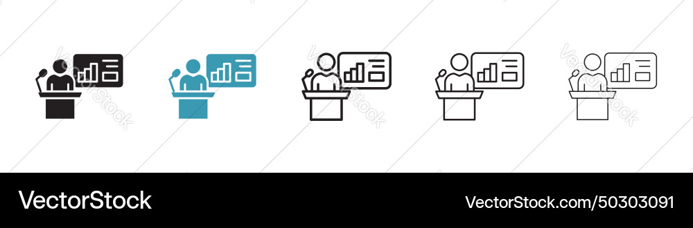 Presentation icon set dashboard Royalty Free Vector Image