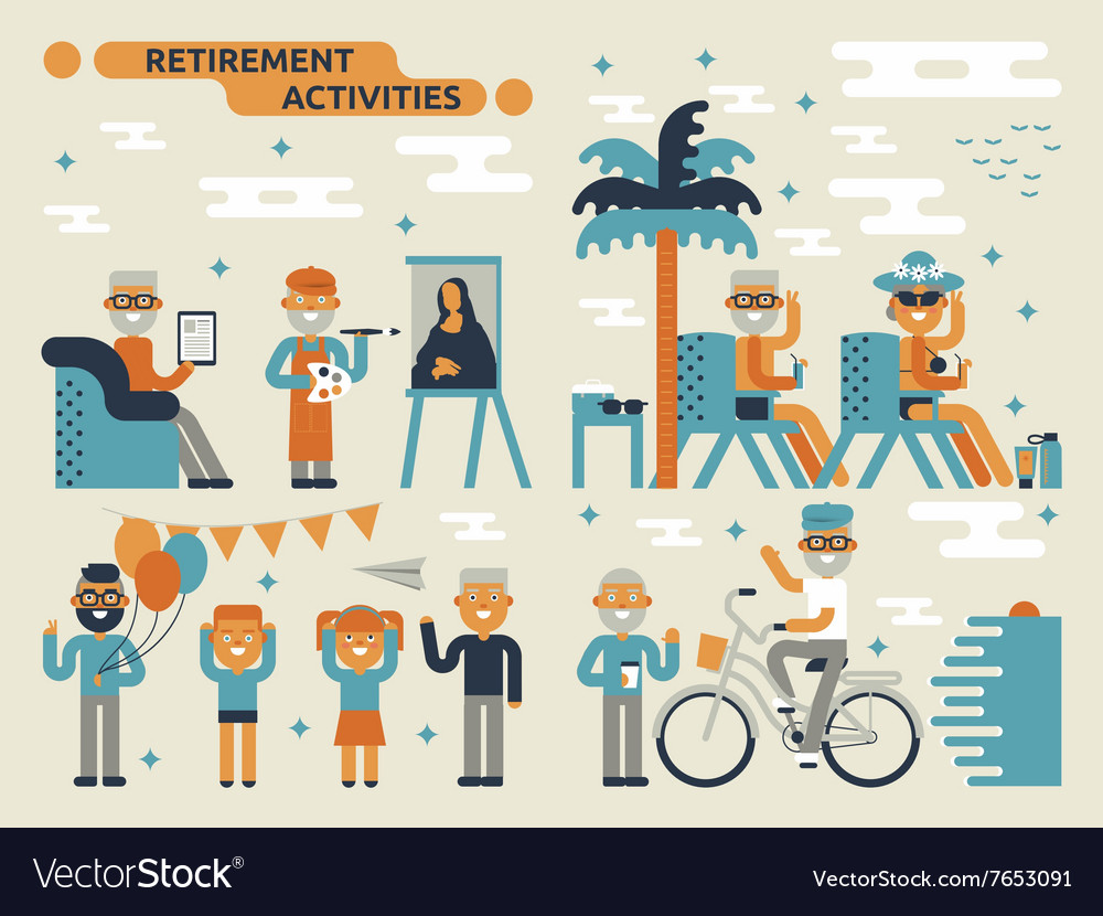 Retirement Activities Royalty Free Vector Image