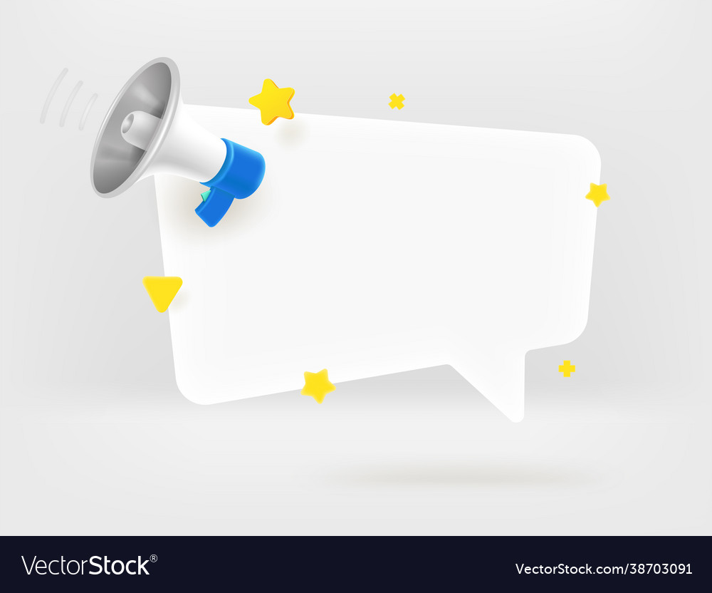Speech balloon with megaphone template with copy Vector Image