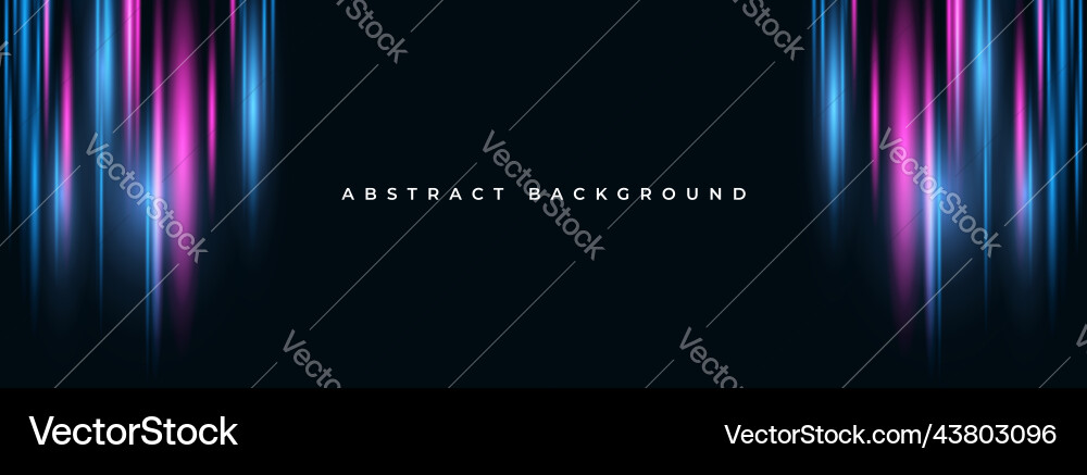 Black wide abstract background with glowing motion