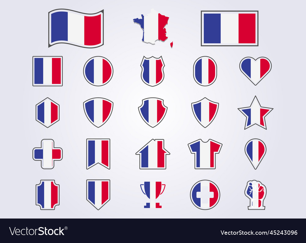 Bundle of france icon flag symbol sign