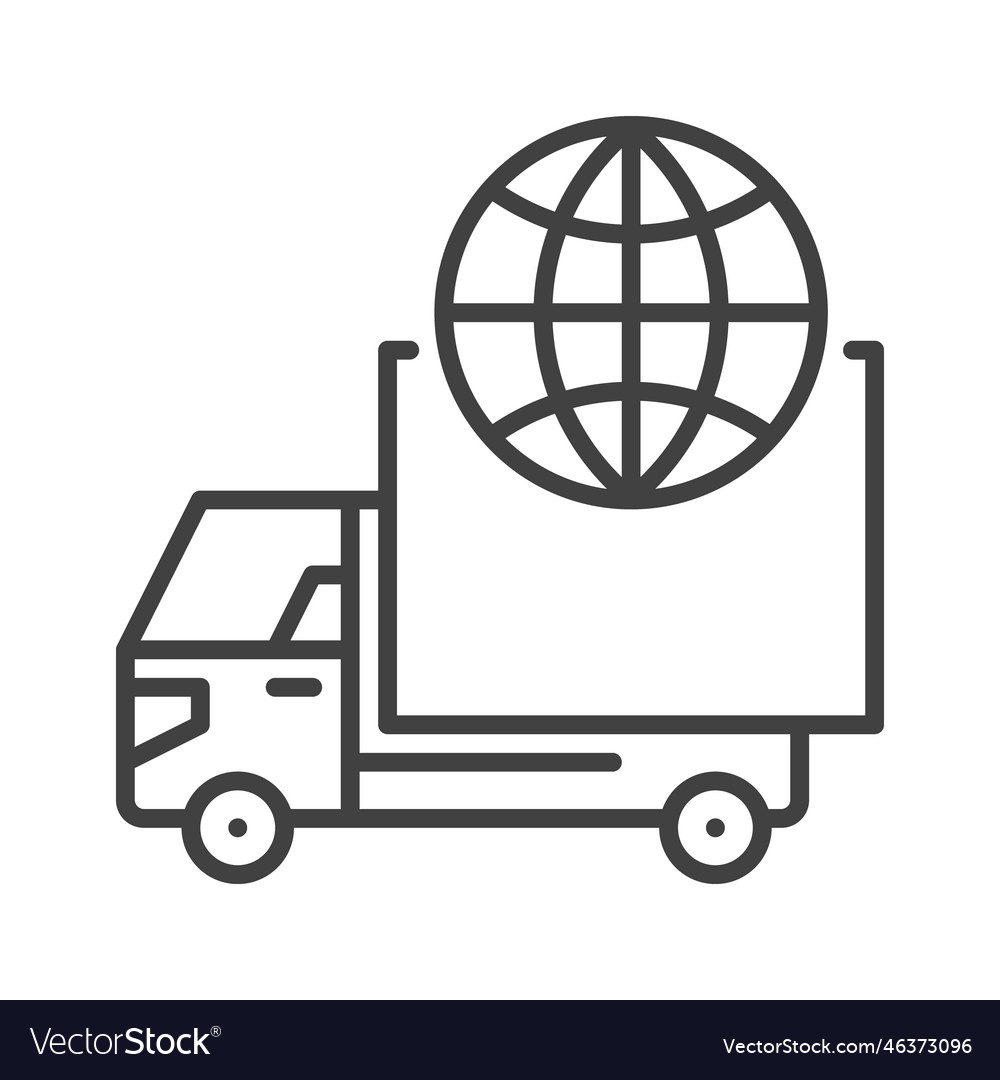 Earth globe with truck global delivery concept Vector Image