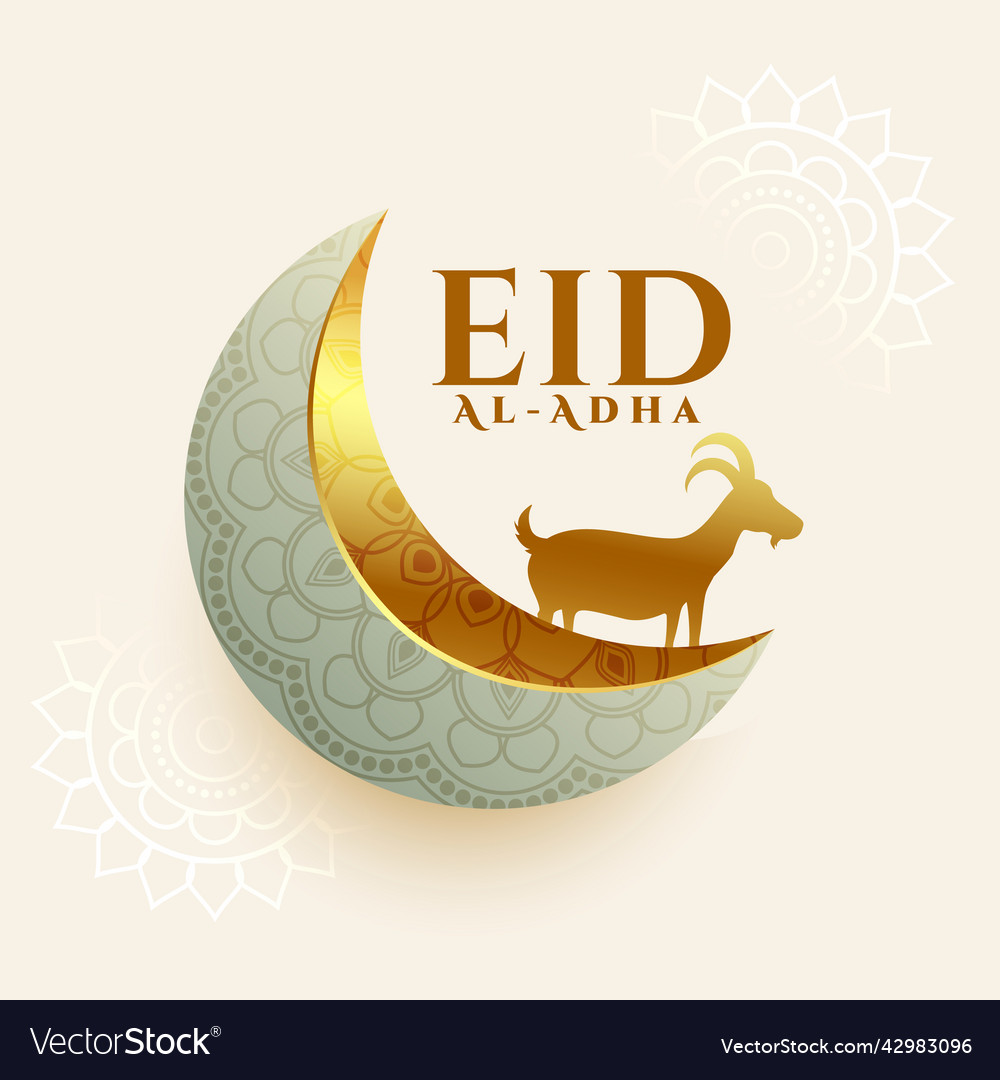 Eid al adha 3d style wishes greeting design Vector Image