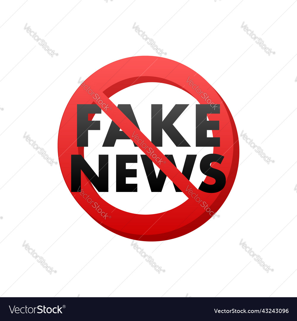 Fake news on stop sign electronic internet fraud