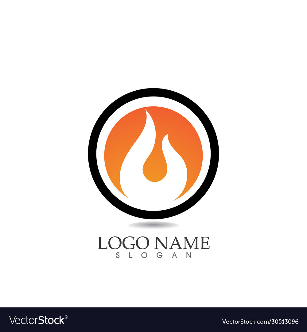 Fire flame logo template icon oil gas and energy Vector Image