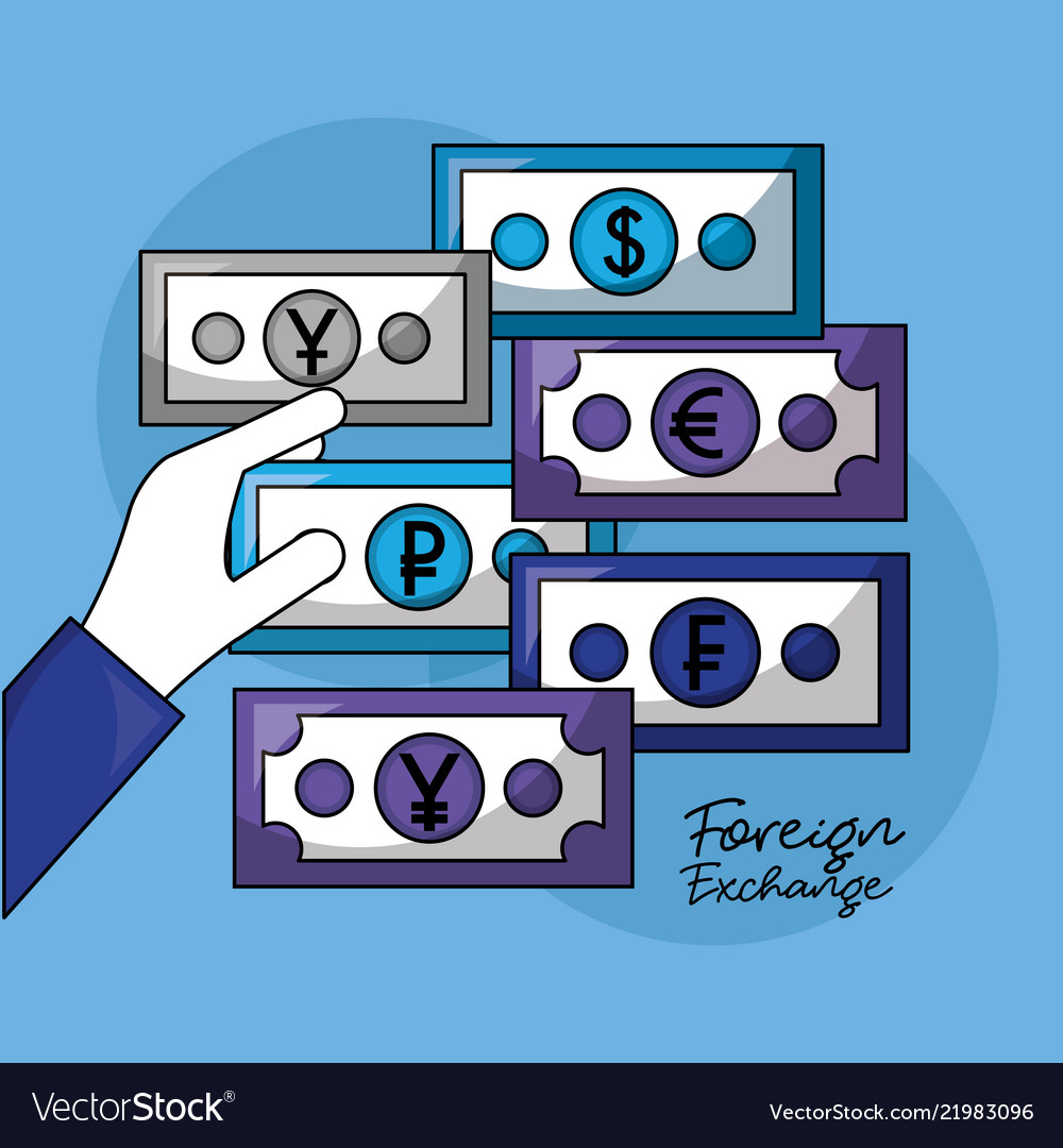Foreign exchange card Royalty Free Vector Image