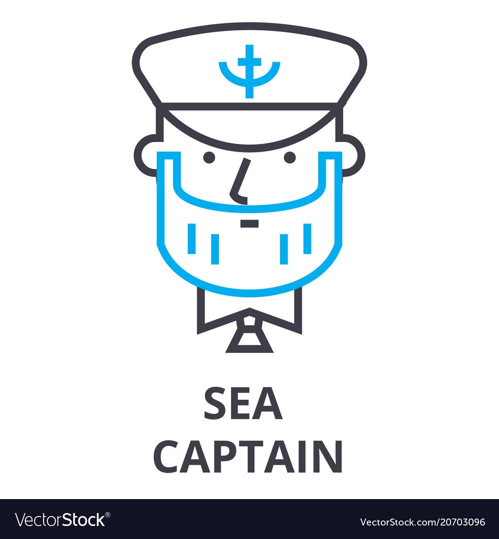 Sea captain thin line icon sign symbol Royalty Free Vector