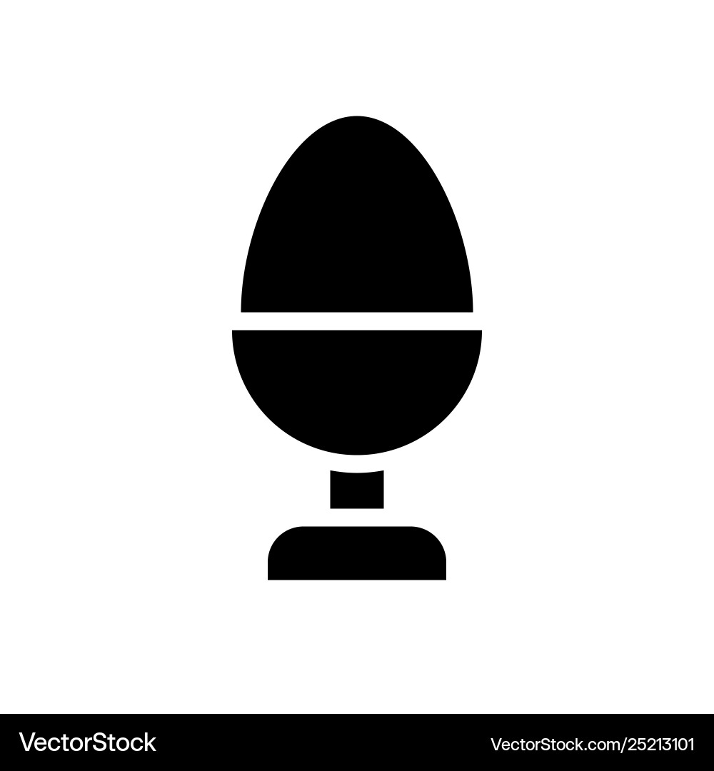 Boiled egg easter solid style icon Royalty Free Vector Image