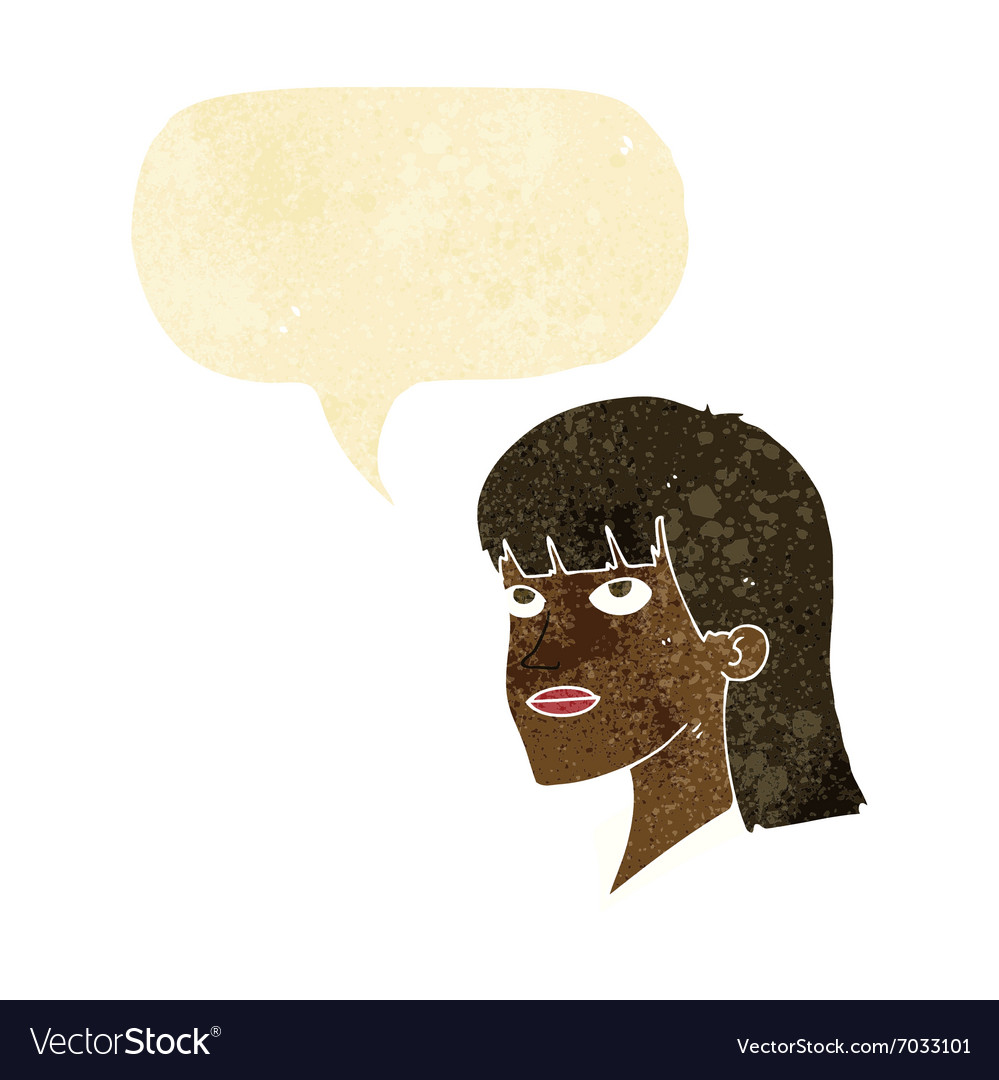 Cartoon serious woman with speech bubble Vector Image