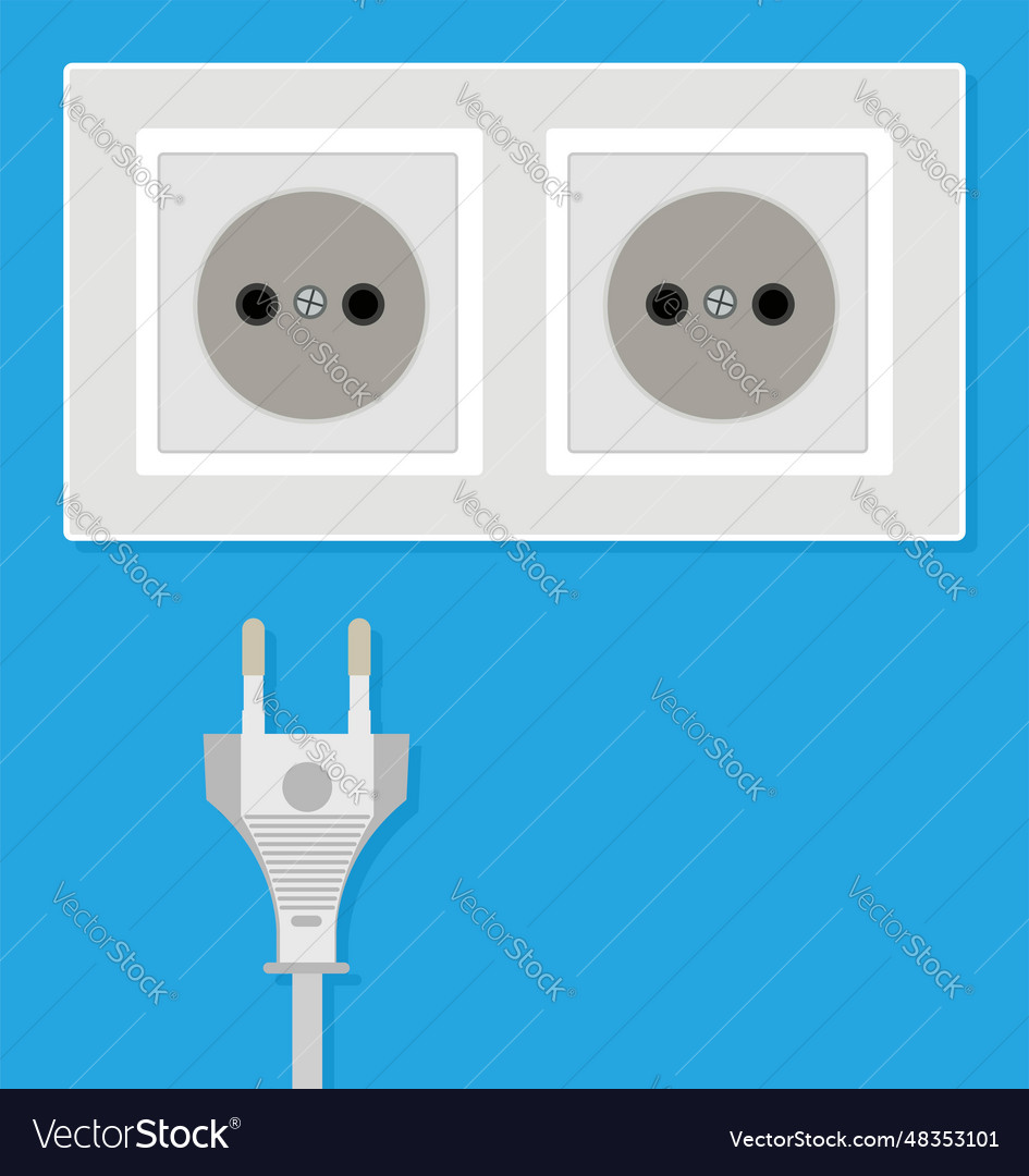 Electrical plug and electric wall socket Vector Image