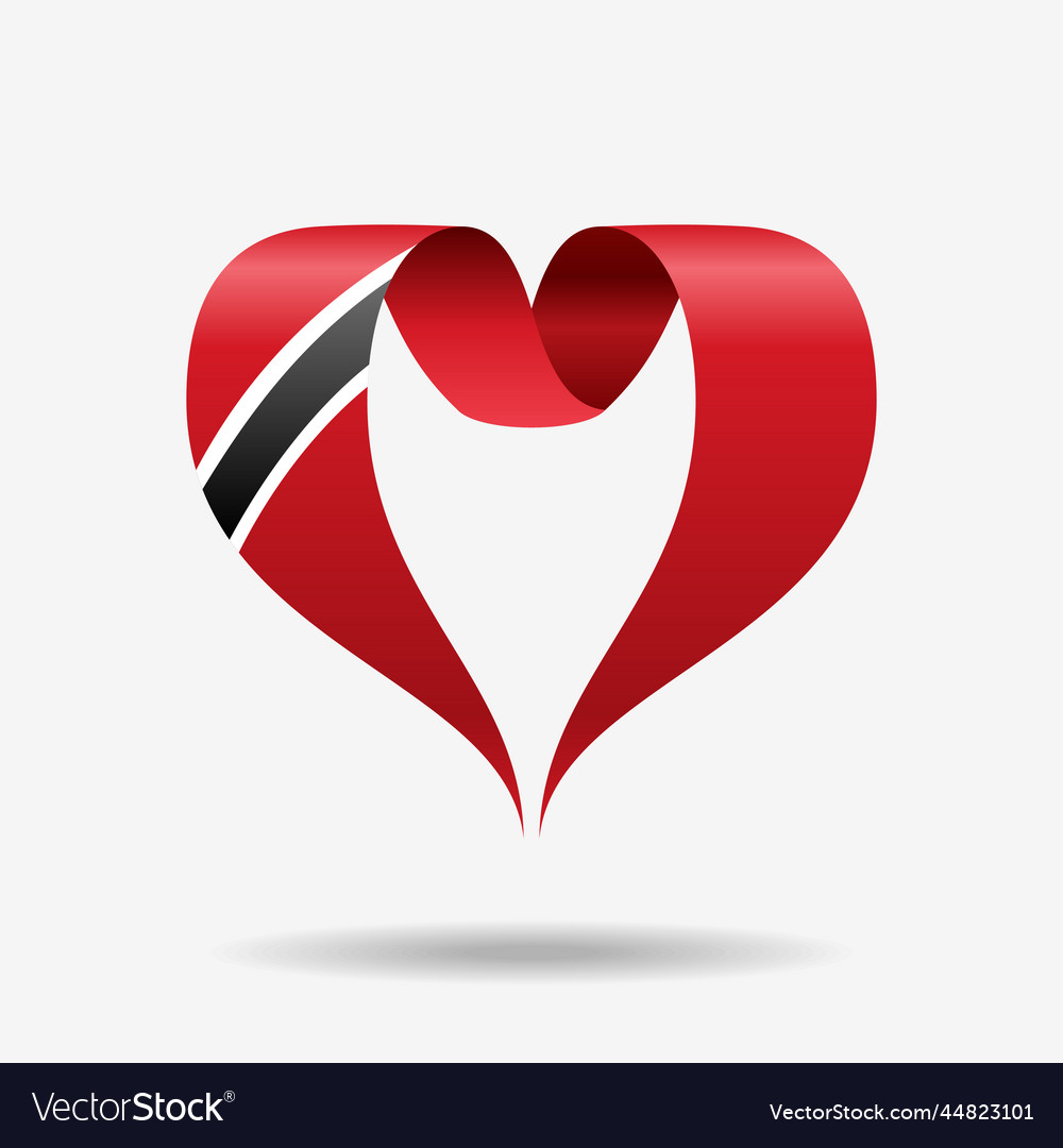 Trinidad And Tobago Flag Heart Shaped Ribbon Vector Image 1172