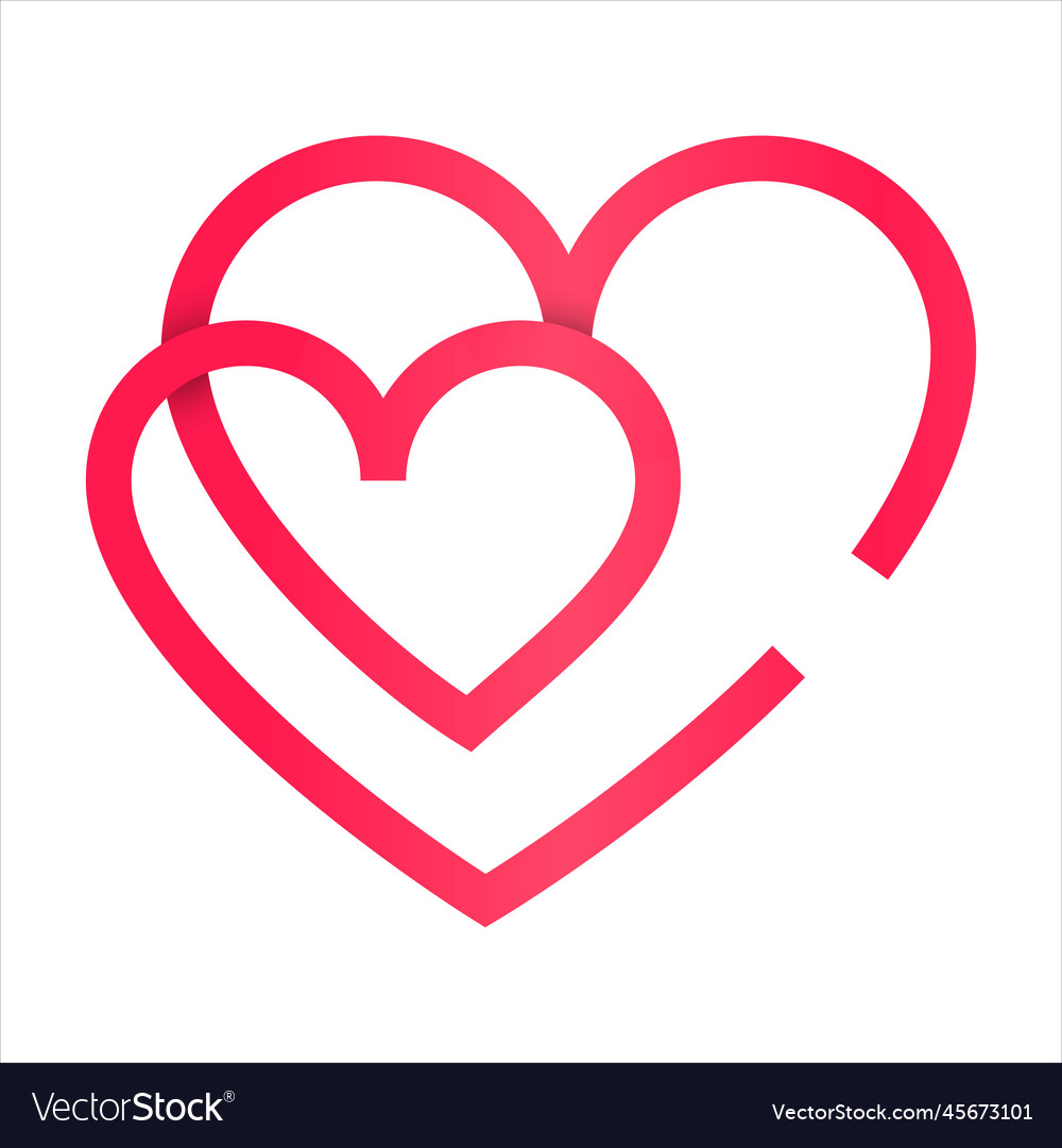 Two hearts line icon Royalty Free Vector Image