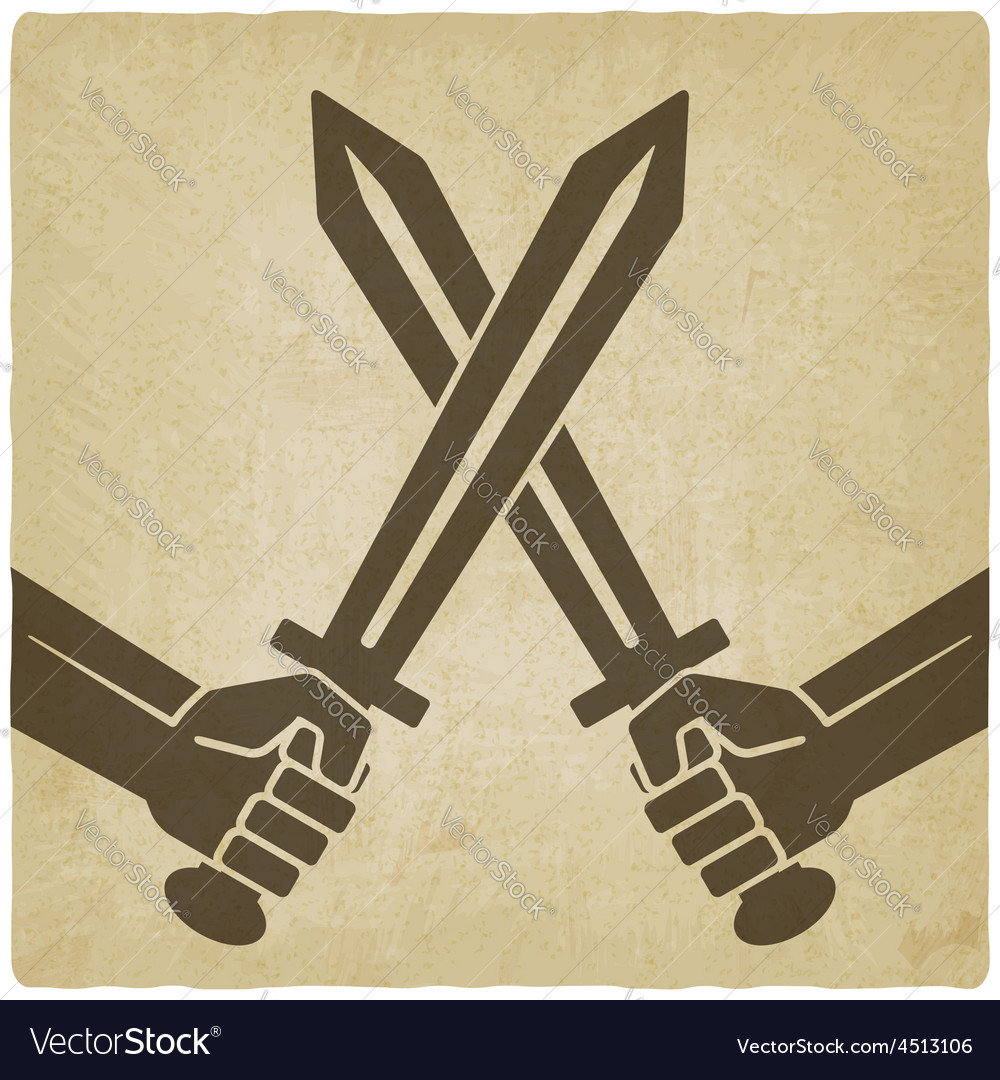 Crossed swords Royalty Free Vector Image - VectorStock