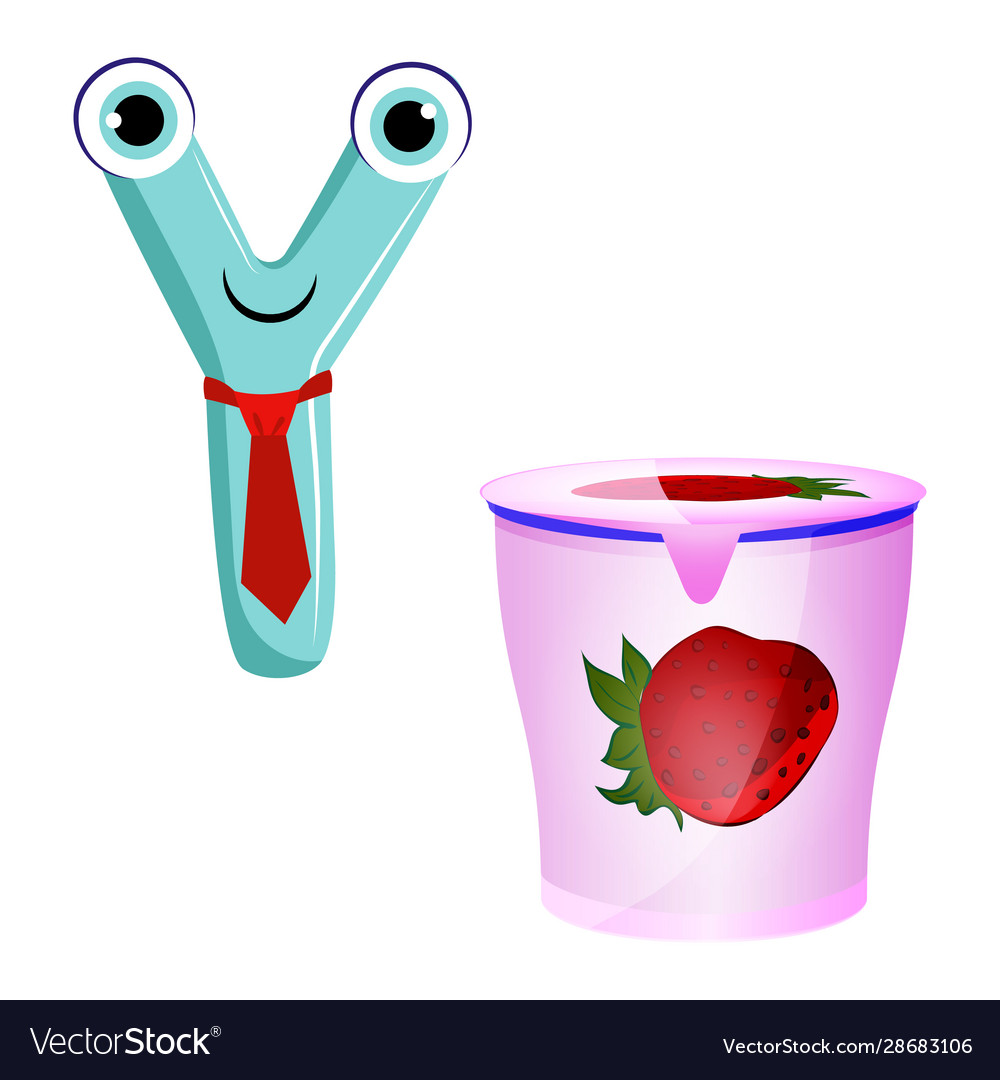 Cute Kids Cartoon Alphabet Letter Y With Vector Image Cute Kids Cartoon Alphabet Letter Y
