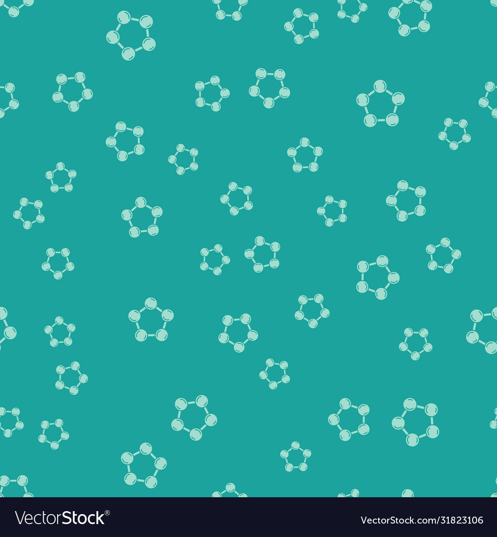 Green molecule icon isolated seamless pattern