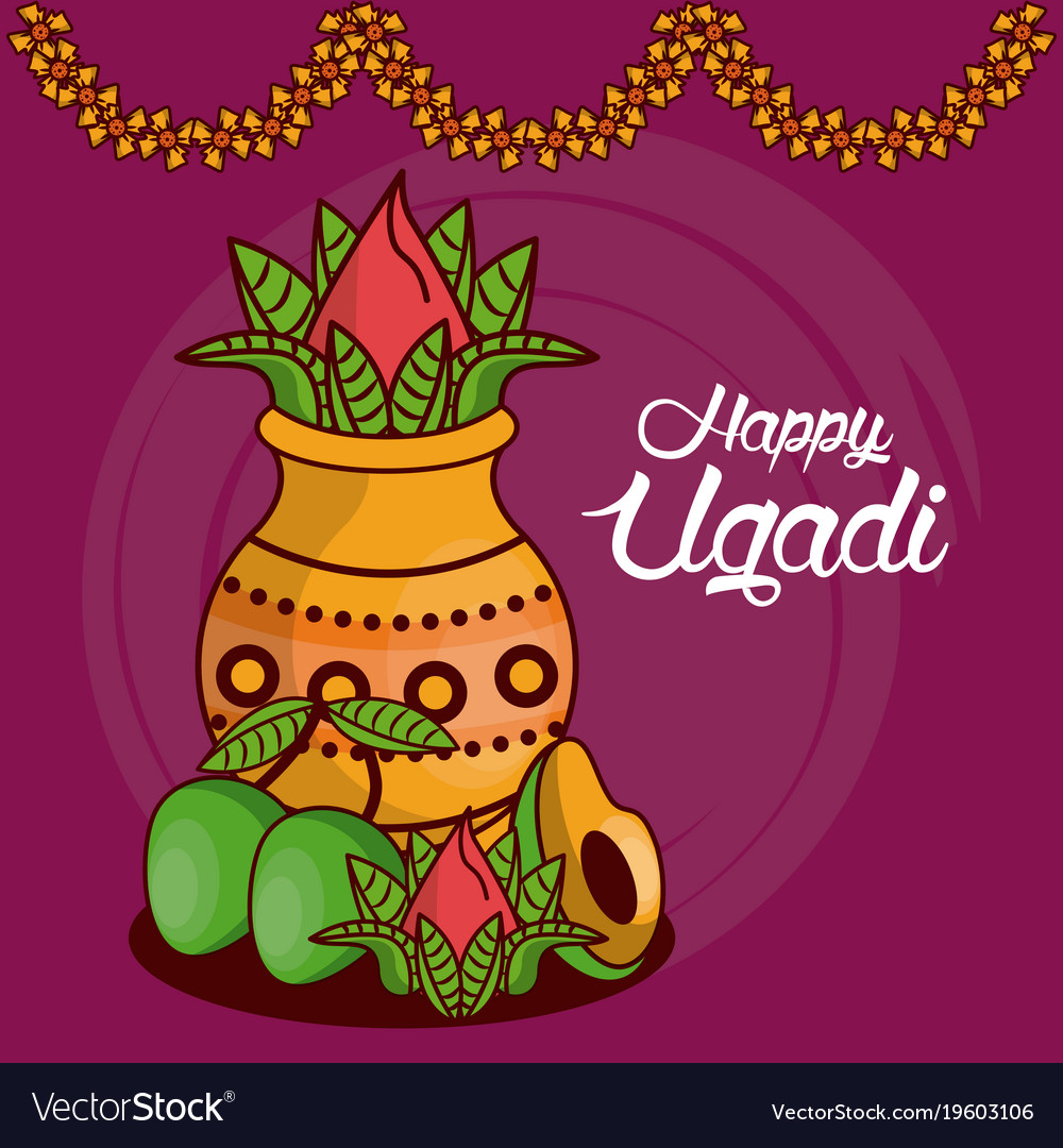 Happy ugadi design Royalty Free Vector Image - VectorStock