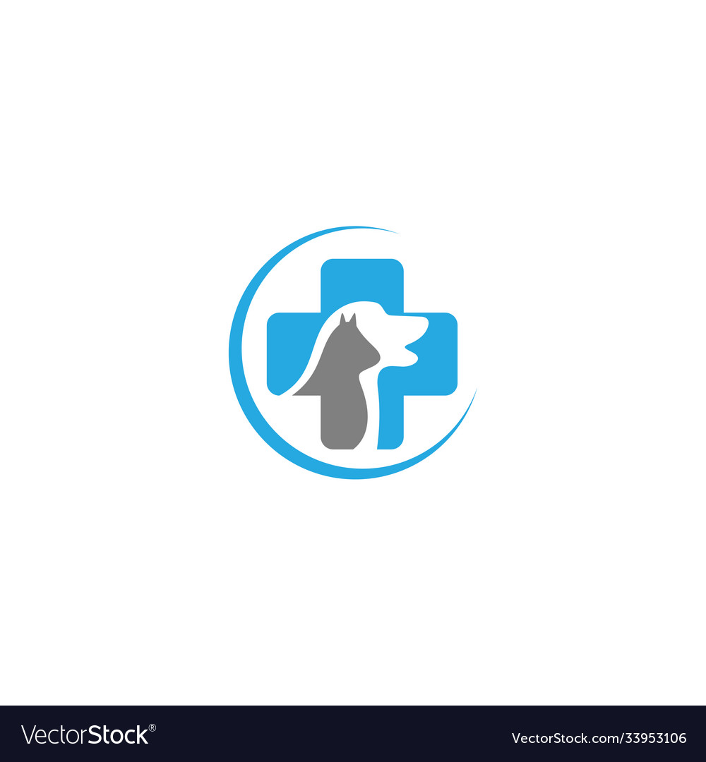 Pet care logo with dog cat bird and hand symbols Vector Image