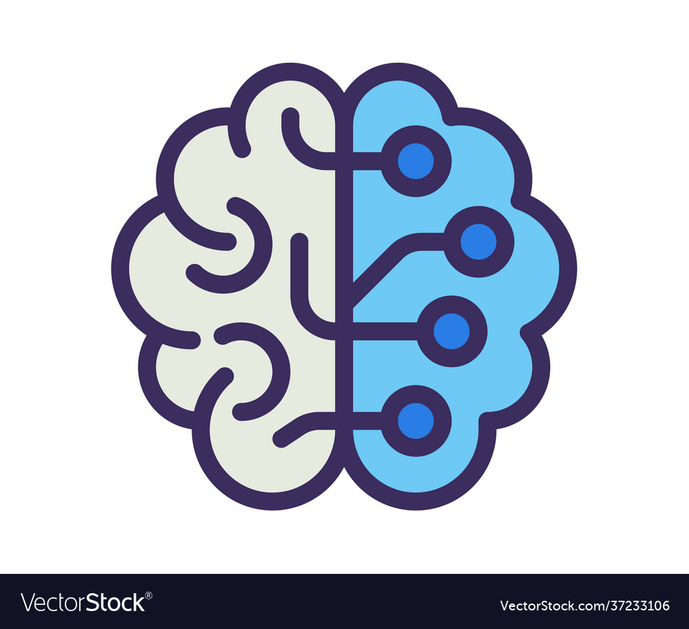 Thinking brain think single isolated icon Vector Image