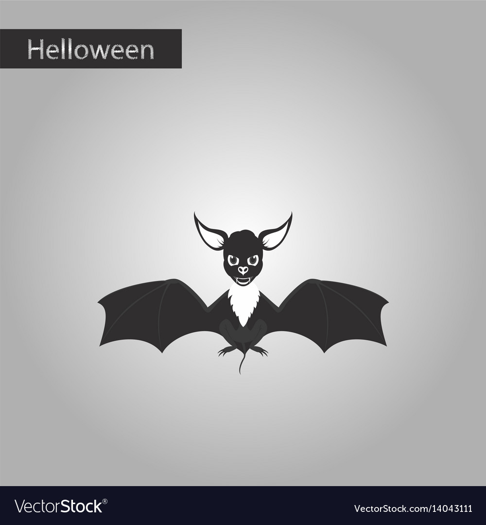 Black and white style icon cute bat Royalty Free Vector