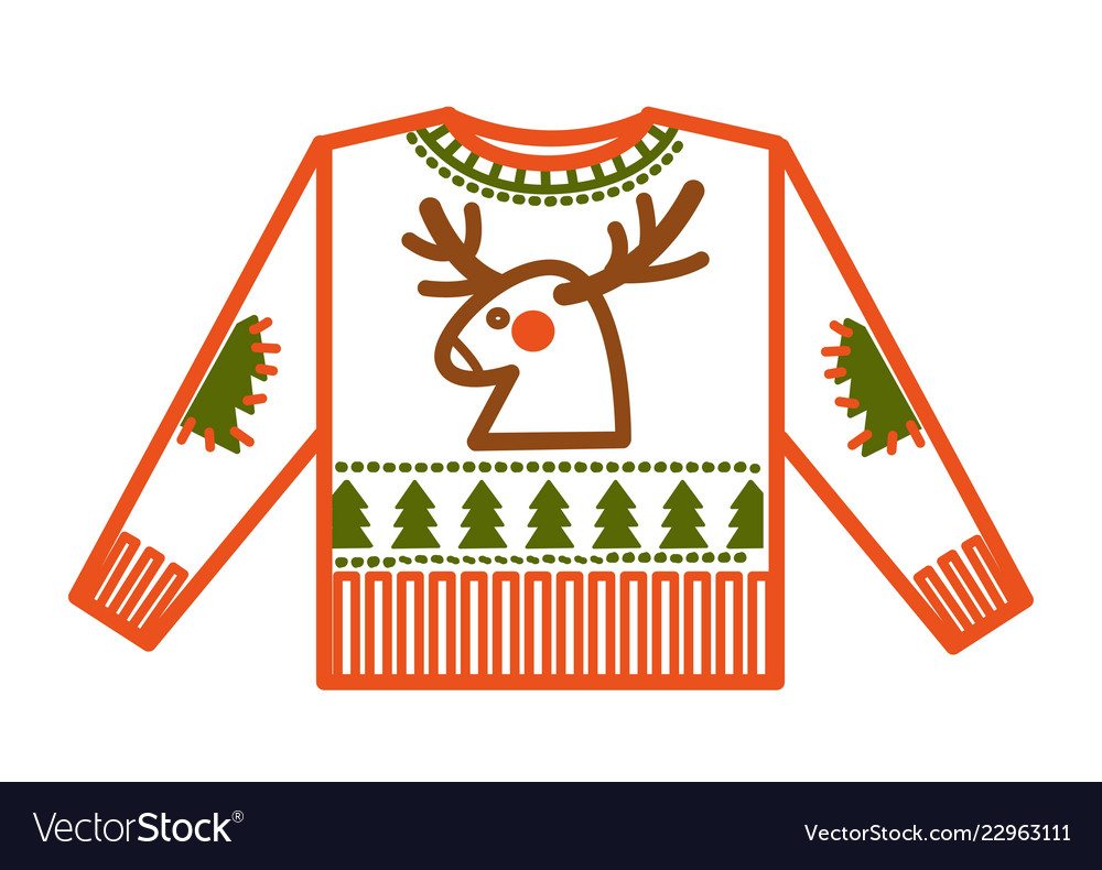 Christmas holiday knitted sweater with animalistic