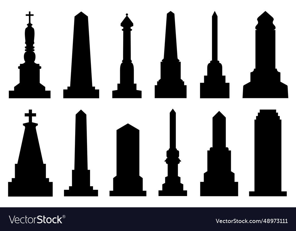 Collection of different obelisks Royalty Free Vector Image