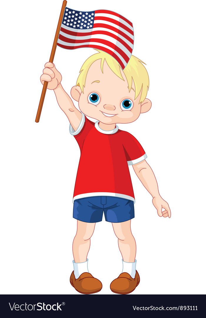 Fourth of July boy Royalty Free Vector Image - VectorStock