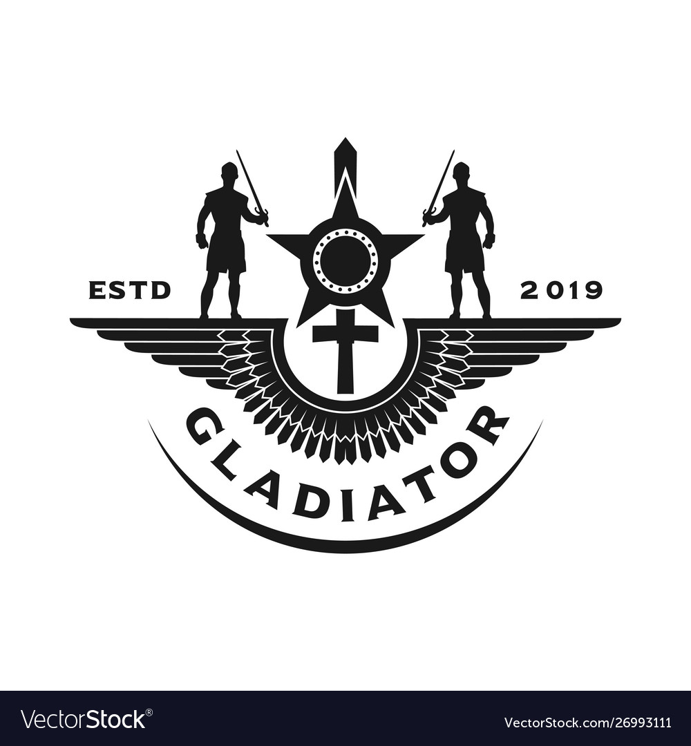 Gladiator Wing Logo Design Royalty Free Vector Image