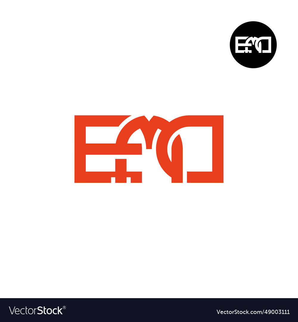 Letter emd monogram logo design Royalty Free Vector Image