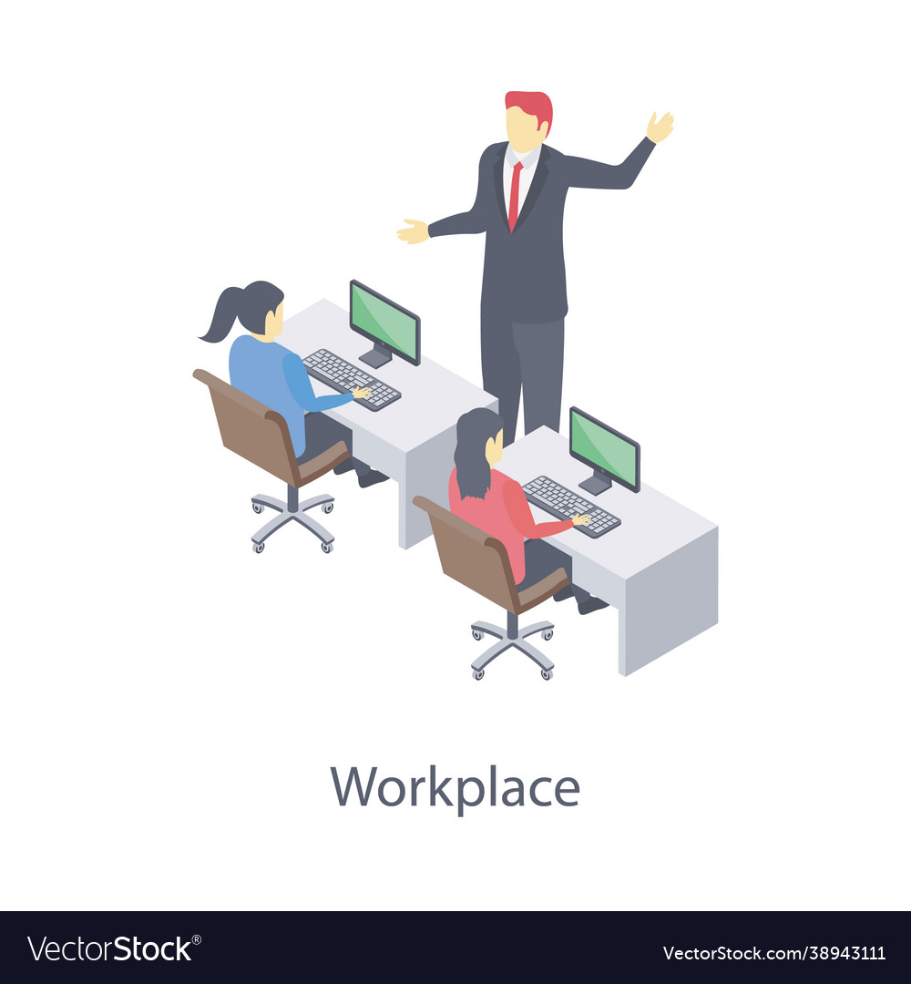 Office workplace Royalty Free Vector Image - VectorStock