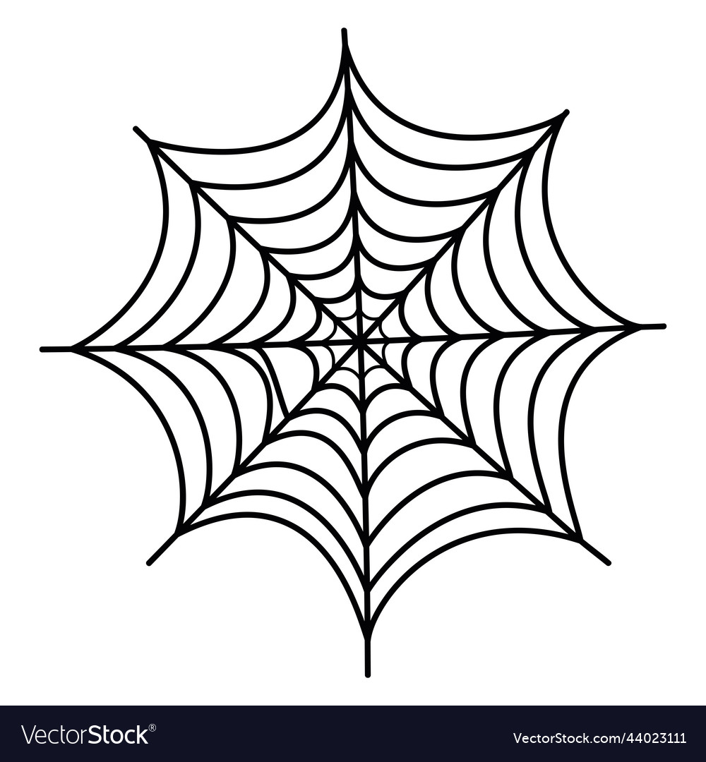 Spider web icon. Circle cobweb vector silhouette. Spiderweb clip