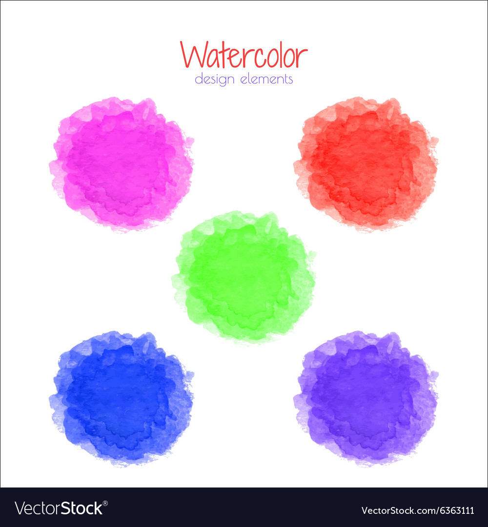 Watercolor rainbow spots set Royalty Free Vector Image