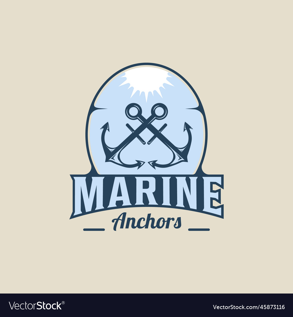 Anchors nautical emblem logo vintage template