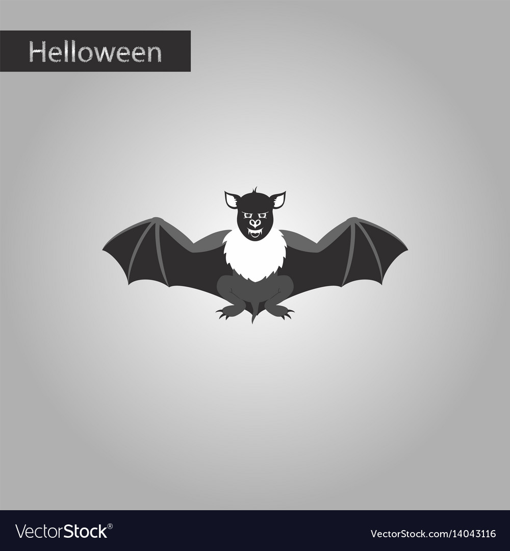 Black And White Style Icon Of Cute Bat Royalty Free Vector