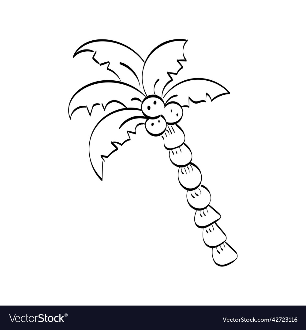 Black single palm tree design Royalty Free Vector Image