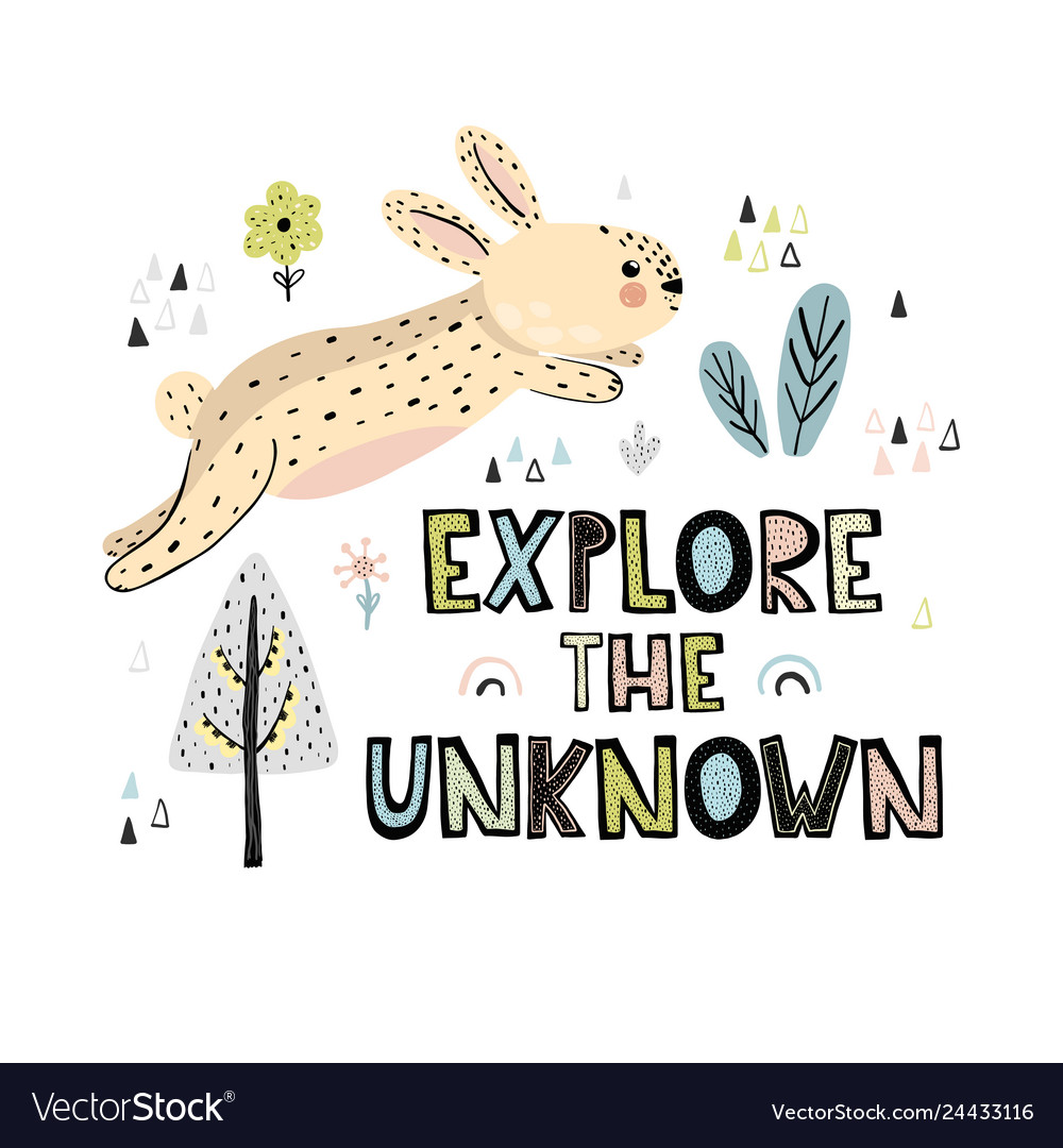 Explore unknown hand drawn lettering print Vector Image