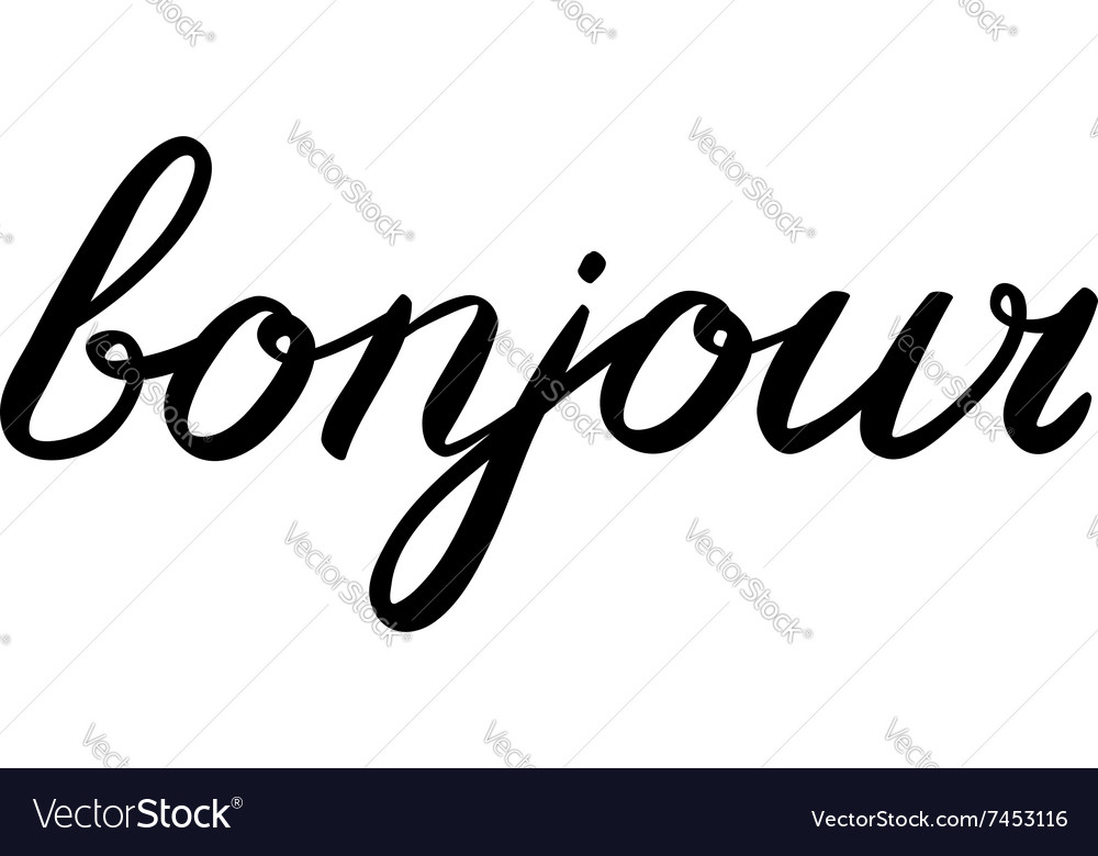 handwritten-word-bonjour-good-day-in-french-vector-image