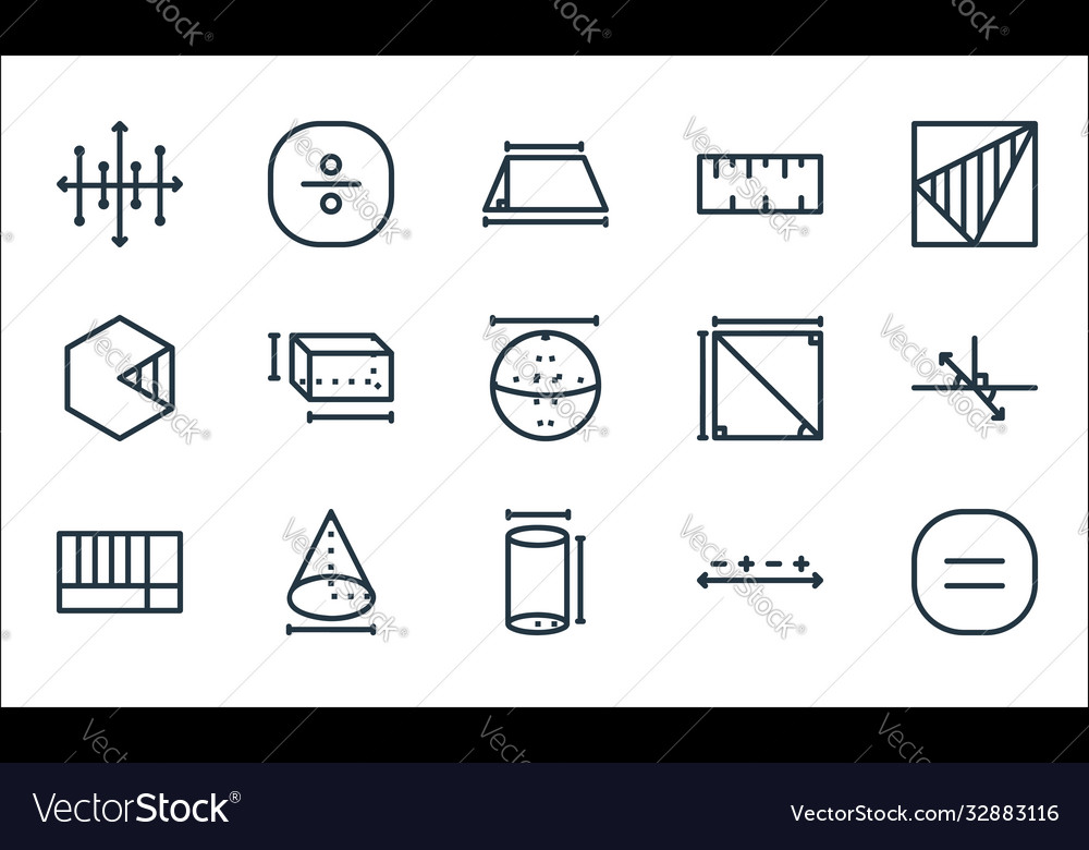 Mathematics line icons linear set quality