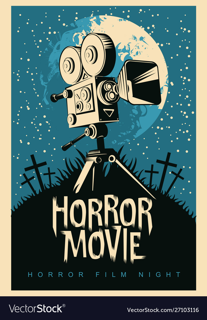 Poster for horror movie festival scary cinema Vector Image